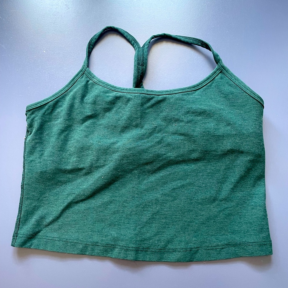 Dark green beyond yoga spacedye slim racerback cropped tank size medium